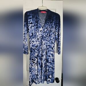 Catherine Malandrino XS Blue Ombre Long Sleeve Dress